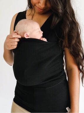Lalabu Black Soothe Shirt Front Pocket Form Fitting Tank Top XS Wear Your Baby